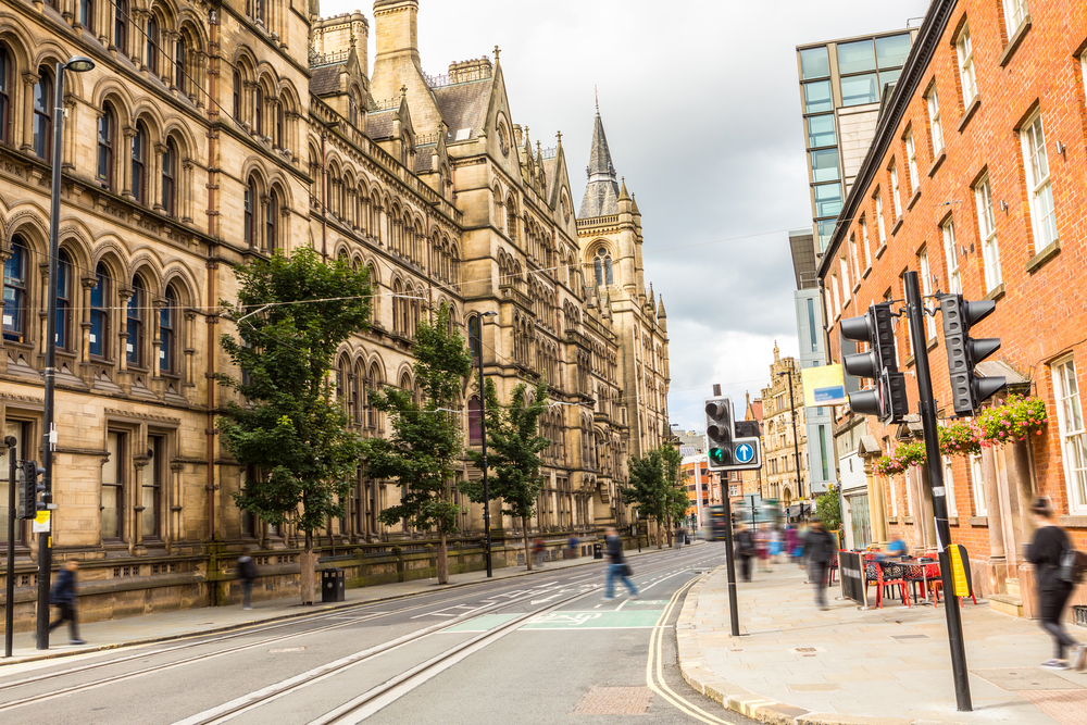 Streets of Manchester in the city center.