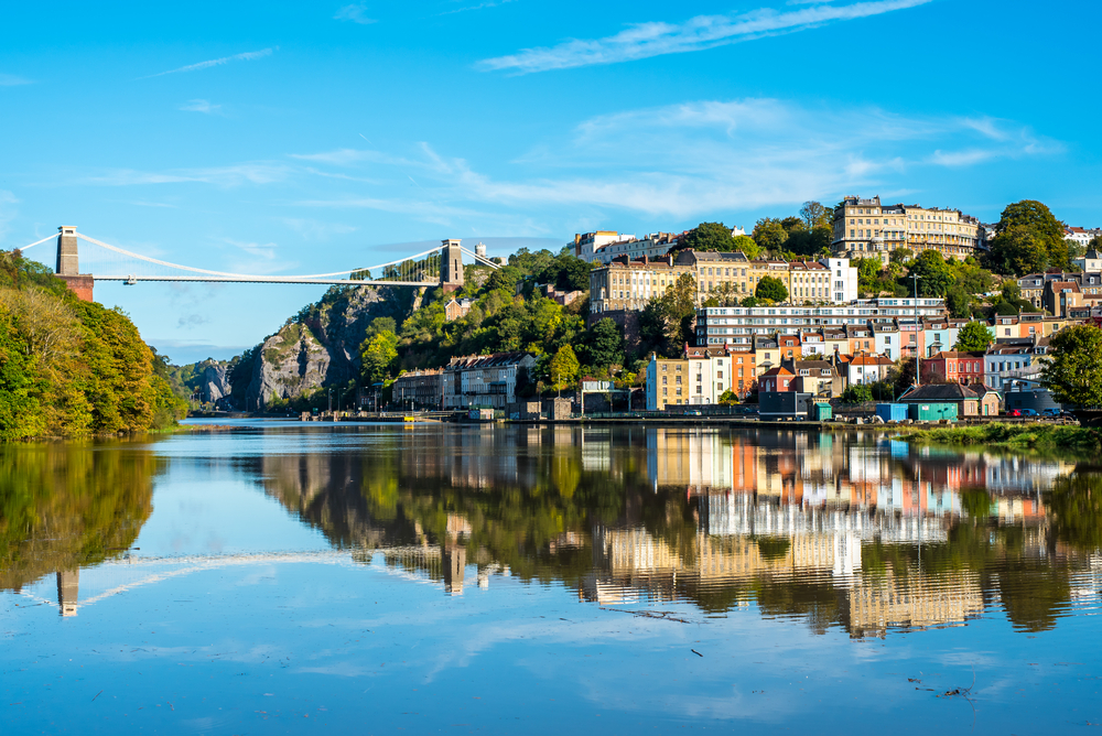 Clifton Suspension Bridge spanning the River Avon near Bristol.
